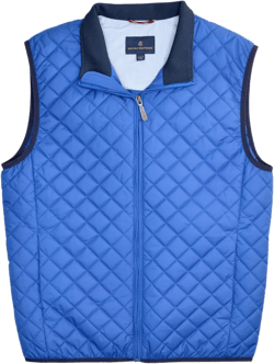 Brooks Brothers Mens Lightweight Diamond Quilted Full Zip Vest,