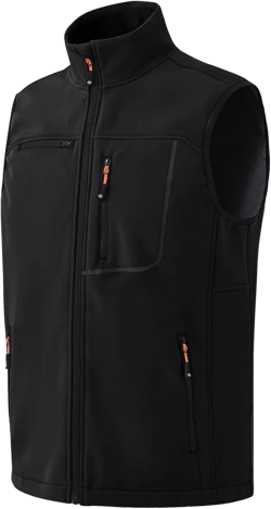 MoFiz Men's Vest Outerwear,Vest for men,Full Zip Fleece Lined Light Softshell Windproof Sleeveless Jacket for Hiking Golf X-Large Black