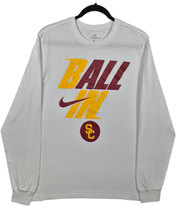 Nike South Carolina Football White Long Sleeve Cotton Tee Shirt Size L