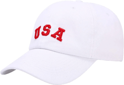 Vintage Washed Distressed Baseball Cap for Men and Women Cotton 100% Dad Hat Adjustable Style USA One Size White-2