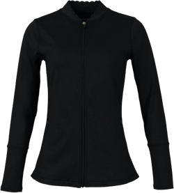 Jofit Apparel Women's Athletic Clothing Chelsea Scallop Jacket for Golf, Workout, and Casual Wear Medium Black