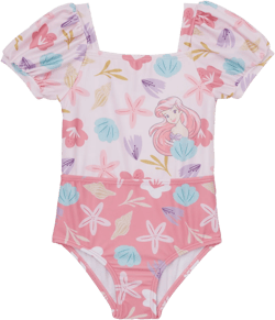 The Little Mermaid Character Toddler Girl Puff-Sleeve One-Piece Swimsuit, Sizes 12M-5T