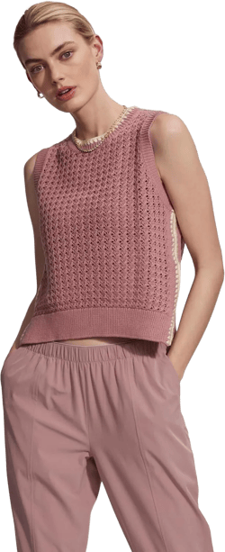 Varley Women's Delaney Knit Vest Small Woodrose