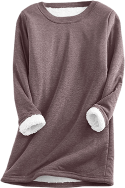 Womens Fleece Crewneck Sweatshirt Sherpa Lined Sweatshirt Thermal Sweatshirt Warm Winter Pullover Sweatshirt 18-green 4X-Large