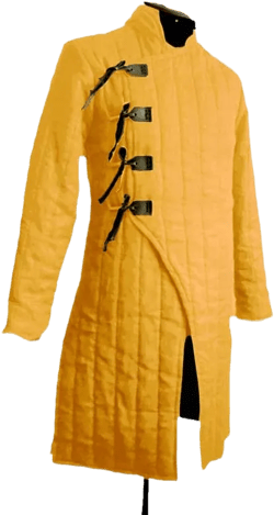 Gambeson Quilted Cotton Thick Padded Jacket Costume Dress SCA LARP Small Yellow