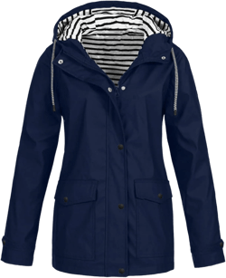 NAMTYQX 2025 Spring Fashion Womens Raincoat Fit Waterproof Dressy Zip up Rain Jacket Windbreaker with Pockets Hood : Clothing, Shoes & Jewelry