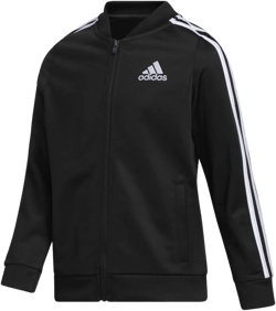 adidas Girls' Zip-up Tricot Track Jacket Warm-up Bomber X-Large Adi Black