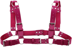 Gothic Body Chest Belt PU Leather Harajuku Harness Belts Adjustable Rose Red