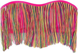 Milumia Women's Color Block Fringe Hem Bandeau Bikini Top Swimwear Bathing Suit Tops Large Multicolor