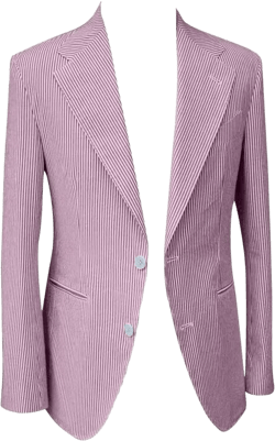 Mens Sear Sucker Blazer for Summer Beach Wedding Groomsmen Slim Fit Casual Tuxedo Striped Lightweight Jacket for Formal Party 46 Pink