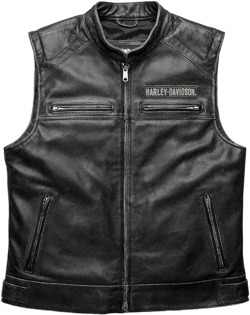 Iconic HD Men’s Passing Link Real Leather Biker Vest Motorcycle Road Warrior Vest