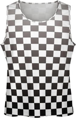 Black White Racing Checkered Flag Men's Muscle Tank Top Tight Stretch T-Shirt Graphic Gym Vest X-Large Style