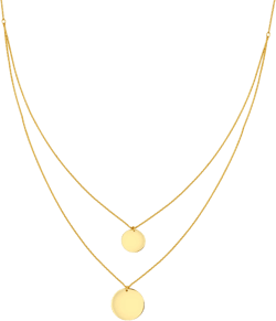 LAYERED DISC NECKLACE 14K