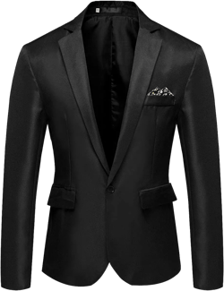 Men Casual Blazer Jackets Slim Fit Suits Jacket One Button Business Sports Coat Solid Long Sleeve Office Work Tops 3X-Large Z01-black