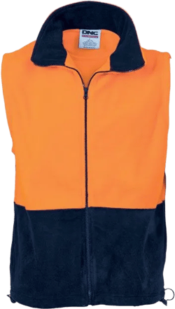 DNC Hi Vis Two Tone Full Zip Polar Fleece Vest (3828)