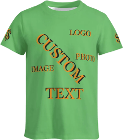 Custom Shirts, Personalized Your Own Crewneck Tee Shirt, Customized Design Image/Text/Photo Men Women Light Blue Large