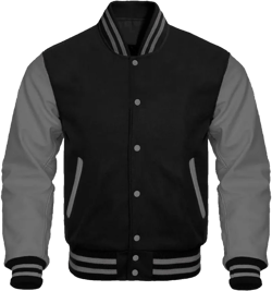 Bomber Jacket Baseball Letterman Varsity Jackets Genuine Leather Sleeves and Wool Color Options 3X-Large Grey Black