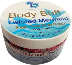 Twisted Mermaid Scent Sugar Cube Exfoliating Body Scrub/Wash With Iridescent Sugar Crystals By Diva Stuff