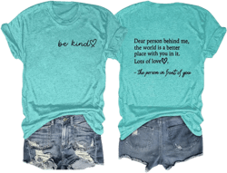 Be Kind Womens T Shirts Cute Graphic Blessed Shirt Short Sleeve Tees Funny Inspirational T-Shirt Teacher Tops