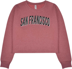 Women's Crop San Francisco Sweatshirt - Mauve Pink