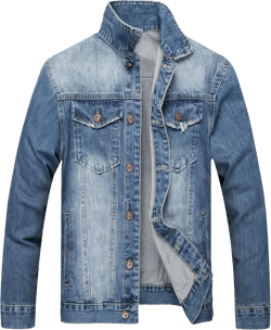 LZLER Men's Denim Jackets Distressed Destroyed Classic Vintage Slim Fit Ripped 2024 Fashion Trendy Trucker Jean Jackets Large Dark Blue