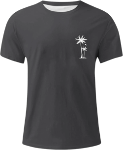 WENKOMG1 Mens Graphic Tshirts Shirt Printed Solid Color Casual Tee Shirt Summer Short Sleeve Loose Fit Tees Large Dark Gray 4