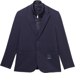 Armani Exchange Men's Milano Collection Jersey Blazer with Logo Patch Medium Night Sky