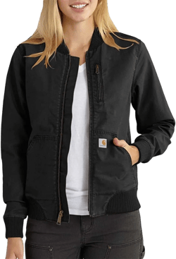 Carhartt Women's Rugged Flex Relaxed Fit Canvas Jacket Medium Black
