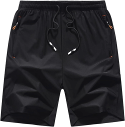 Mens Quick Dry Athletic Hiking Shorts Lightweight Running Workout Gym Active Shorts with Zipper Pockets