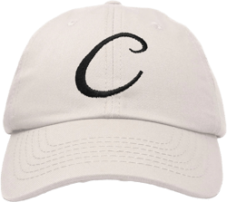 DALIX Initial Hat Letter C Womens Baseball Cap Monogram Cursive Embroider One Size Beige