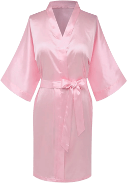 Women's Satin Kimono Robes Bridesmaid Wedding Robes Silky Bathrobes Summer Loungewear XX-Large Pink