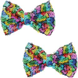 Love Fairy 3-Inch Glitter Bow Hairpin - Sparkling Sequin Bow Tie Hair Clip for Girls,Teens, and Women (Black Holographic)