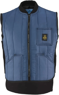 RefrigiWear Cooler Wear Lightweight Fiberfill Insulated Workwear Vest (Navy Blue, 3XL)