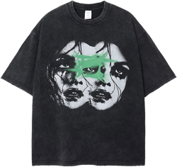 Y2k Shirts Vintage Graphic Tees Summer Gothic Baggy T Shirt Streetwear Vintage Oversized Tee X-Large Black