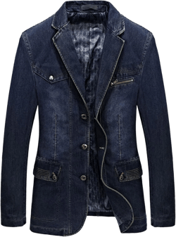 Mens Two Button Denim Suit Jacket Slim Fit Autumn Blazer Sport Coat Lapel Vintage Jean Suits Jackets Sqnavy Blue X-Large