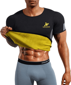 Sauna Suit for Men Short Sweat Suits Neoprene Body Shaper Sauna Shirt Workout Waist Trainer Vest Tummy Black 3X-Large