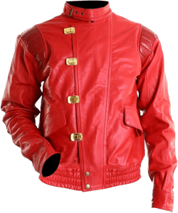 SpazeUp Black Red Faux Leather Motorcycle Jacket Men - Black Red Bomber Jackets for Men Large Akira Red Faux Leather