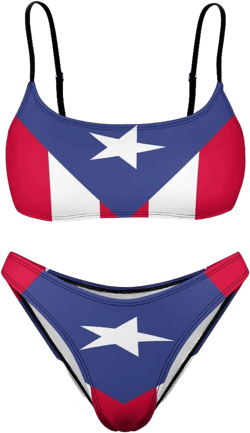 Women's Bathing Suits Puerto Rico Flag Halter Bikini Top Print Two Piece Swimsuits for Female Swimwear S Small Style-7