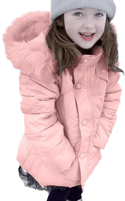 Miss Bei Girl's Kids Winter Coat Parka Kids Warm Puffer Jacket With Hooded(Toddler & Big Kids) Pure Pink 9-10 Years