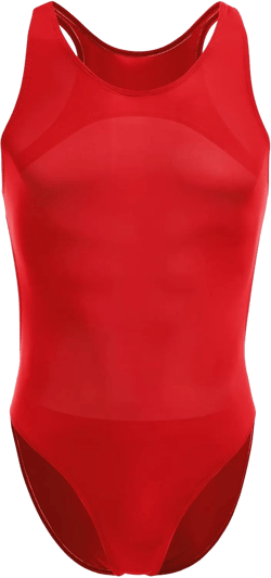 ABAFIP Men's Lingerie High Cut Backless One Piece Mankini Bodysuit Sleeveless Cutout Leotard Thong Swimsuit Underwear One Size Red