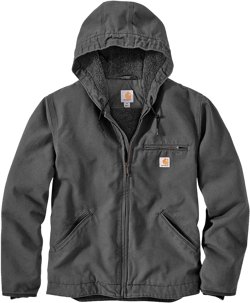 Carhartt Mens Relaxed Fit Washed Duck Sherpa-Lined Jacket (Big & Tall) Work Utility Outerwear, Gravel, 3X-Large US