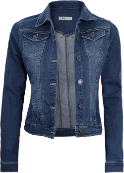 Decrum Denim Jacket for Women - Casual Stylish Outerwear Blue and White Jean Jacket Women X-Large Blue - Womens Denim Jacket