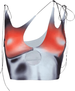 CAPE CLIQUE Womens Sexy Y2K Crop Tops Lace Up Body Print Hollow Out Summer Tie Dye Sleeveless Cami Plunge Tank Top Small Grey