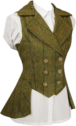 Niiyyjj Woman’S Vest Plaid Herringbone Tweed Business Vests Vintage OL Waistcoat For Wedding Vest 3X-Large Style 2