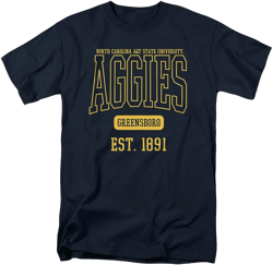 LOGOVISION Official Collegiate Distressed Est. Date Short Sleeve Unisex for Men & Women Cotton T Shirt Collection 2 XX-Large North Carolina A&t State University
