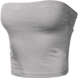 Women's Shapewear Tube Tops Strapless Ruched Built-in Shelf Bra Casual Large 014-heather Grey-3