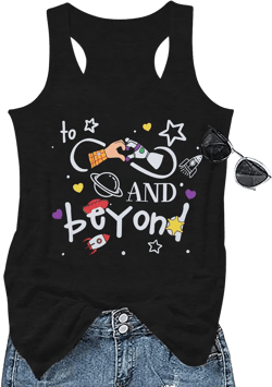 MYHALF Hawaii Tank Tops for Women Summer Holiday Sleeveless Shirts Lightyear Toy Graphic Tees Beach Vacation Tank Tops Black Medium