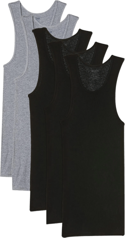 Gildan Platinum Men's A-Shirts Multipack Medium Black/Grey (5-pack)