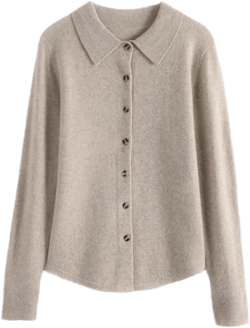 Women's 100% Merino Wool Knitted Sweater Coat Polo Collar Cardigan Sweater Button Down Jumper