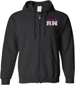 Jeannette RN Nurse Flag Zipper Hoodie